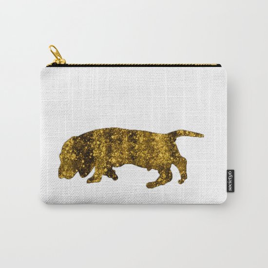 I LOVE my Dachshund 3 - Luxury glitter dog on white backround Carry-All Pouch
