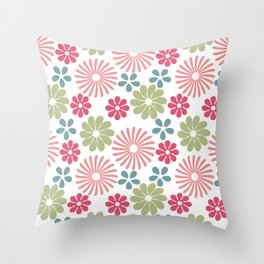 colourful floral pattern Throw Pillow