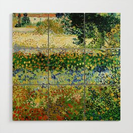 Vincent van Gogh "Flowering Garden" Wood Wall Art