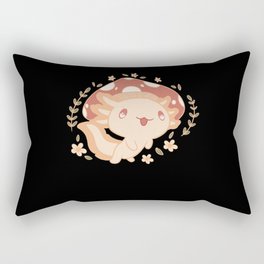 Cottagecore Axolotl With Mushroom Hat Cute Animals Rectangular Pillow
