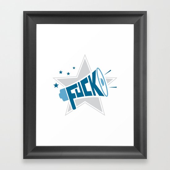 MegaFuck - blue Framed Art Print