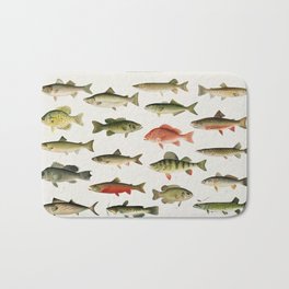 Illustrated North America Game Fish Identification Chart Bath Mat