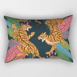 Jungle Cats - Roaring Tigers Rectangular Pillow