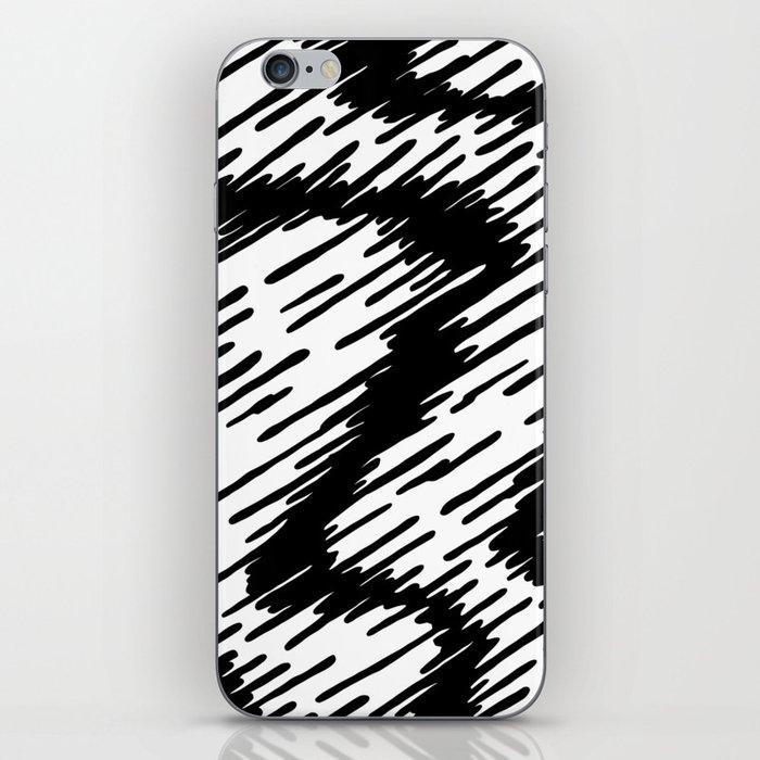 Black and White swirls pattern, Line abstract splatter Digital Illustration Background iPhone Skin