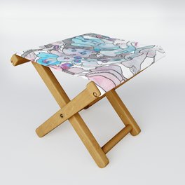 Abstract Watercolor Seascape Folding Stool