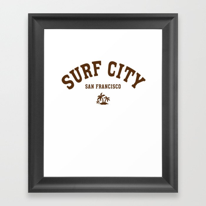 Surf city san francisco Framed Art Print
