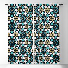 Persian Mosaic – Turquoise & Gold Palette Blackout Curtain