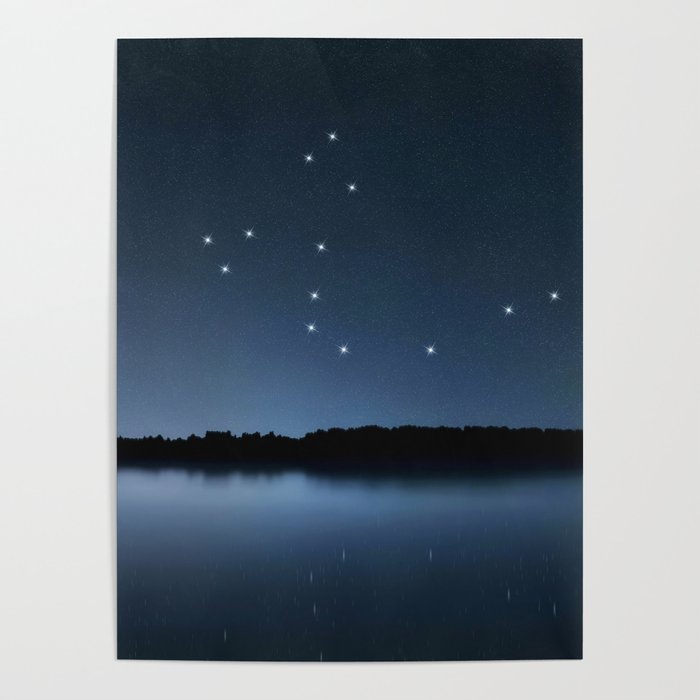 Draco star constellation, Night sky, Cluster of stars, Deep space, Dragon constellation Poster