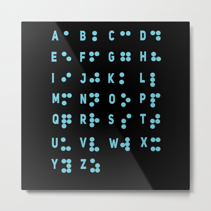 Impaired Letters Awareness Dots Braille Metal Print