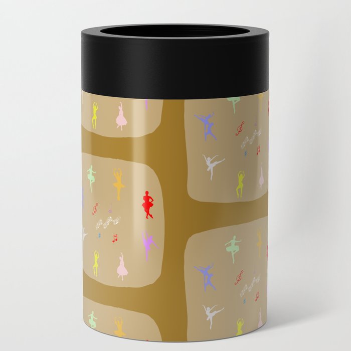 Colorful Ballerinas Gold Can Cooler