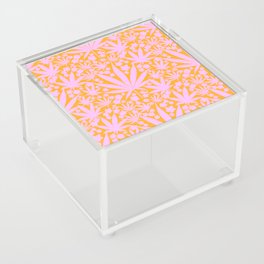 Mid Mod Cannabis And Flowers Pink And Orange Acrylic Box