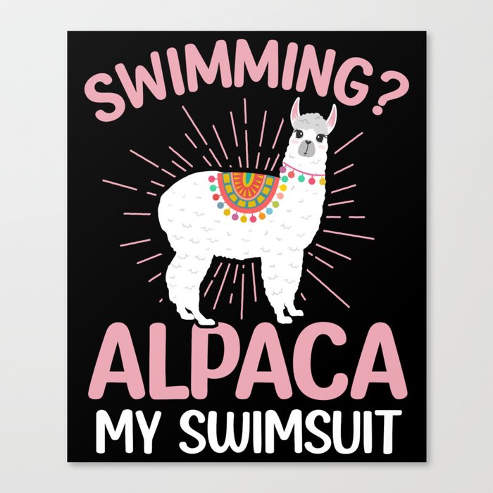 Swimming Alpaca my swimsuit Canvas Print