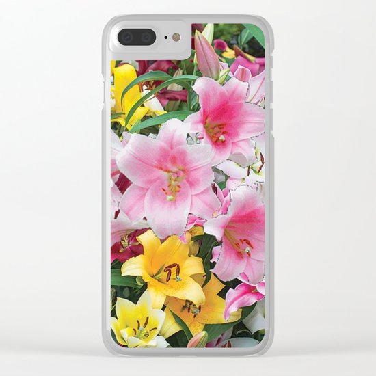 SPRING LILIES FLOWER GARDEN MEDLY Clear iPhone Case
