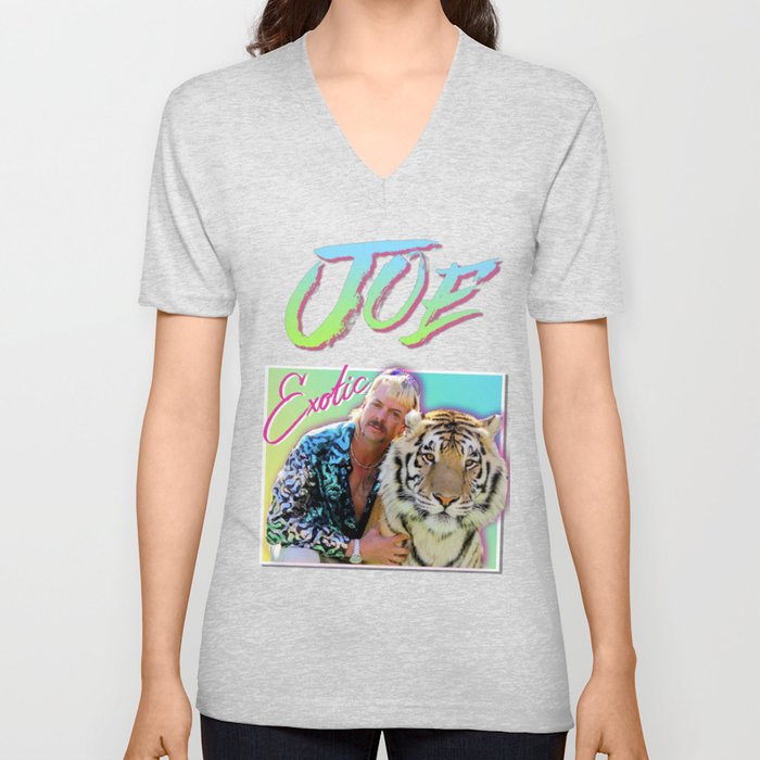 Tiger King Joe Exotic 80s style V Neck T Shirt