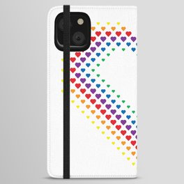Halftone Heart Shaped Dots Rainbow Color iPhone Wallet Case