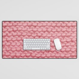Pink Knitting Texture Desk Mat