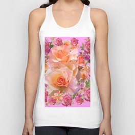 PINK-YELLOW ANTIQUE ROSES VIGNETTE Tank Top