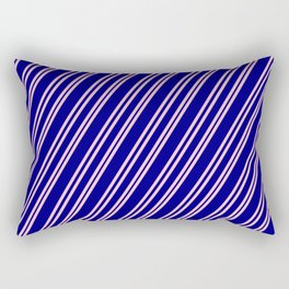 [ Thumbnail: Pink & Blue Colored Pattern of Stripes Rectangular Pillow ]