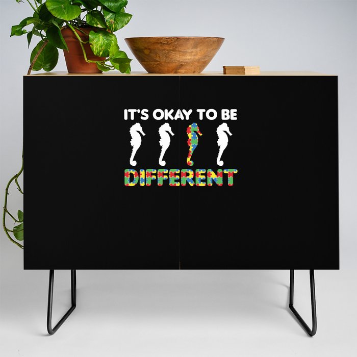 Autism Awareness Month Puzzel Different Seahorse Credenza