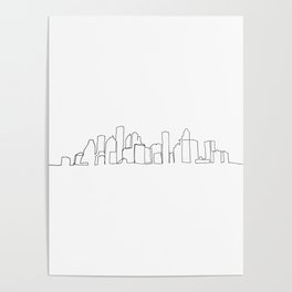 Houston Skyline Drawing Poster
