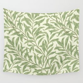 William Morris Willow Bough Green Cream Botanical  Wall Tapestry