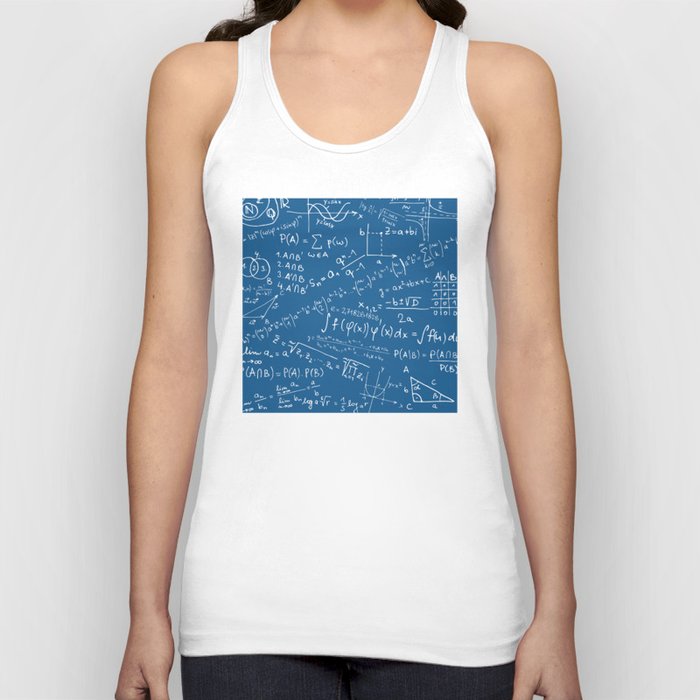 Math Equation On Blue Background Pattern Tank Top