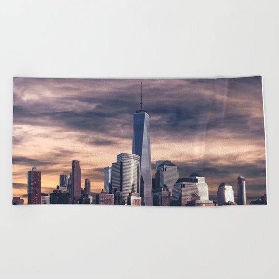 Dramatic City Skyline - NYC Beach Towel