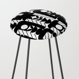 Portals to Nature. Abstract geometric shapes pattern, black and white. Counter Stool