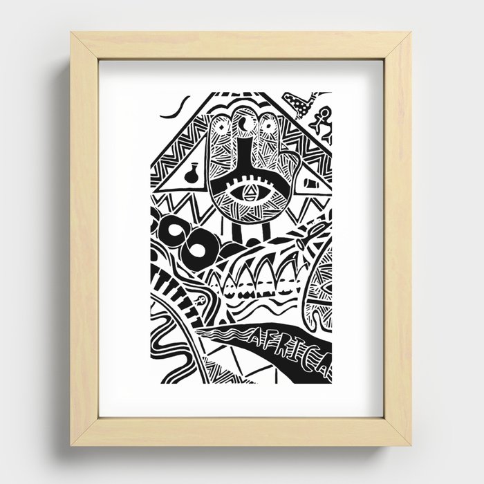 The Origin (White) Tribal Recessed Framed Print