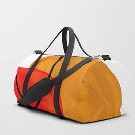 Mid Century Modern Abstract Vintage Pop Art Space Age Pattern Orange Yellow Black Orbit Accent Duffle Bag