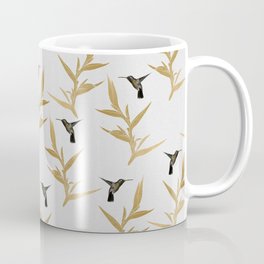 Hummingbird & Flower II Coffee Mug | Bird, Gold, Animal, Painting, Artdeco, Minimalism, Vintage, Watercolor, Hummingbird, Love 