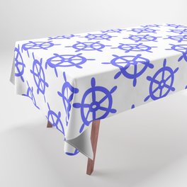 Ship Wheel (Azure & White Pattern) Tablecloth