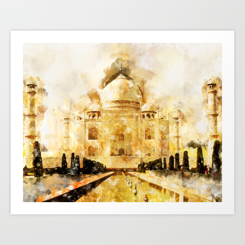 Taj Mahal Painting Art Print By Creativeaxle Society6