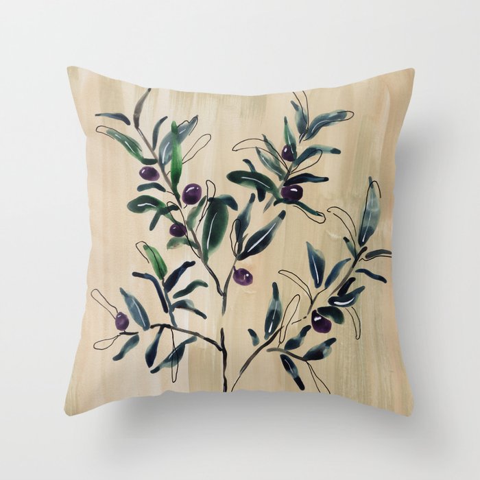 Olive Branch Throw Pillow