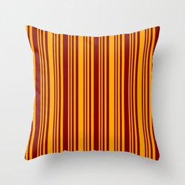 [ Thumbnail: Maroon and Orange Colored Stripes Pattern Throw Pillow ]