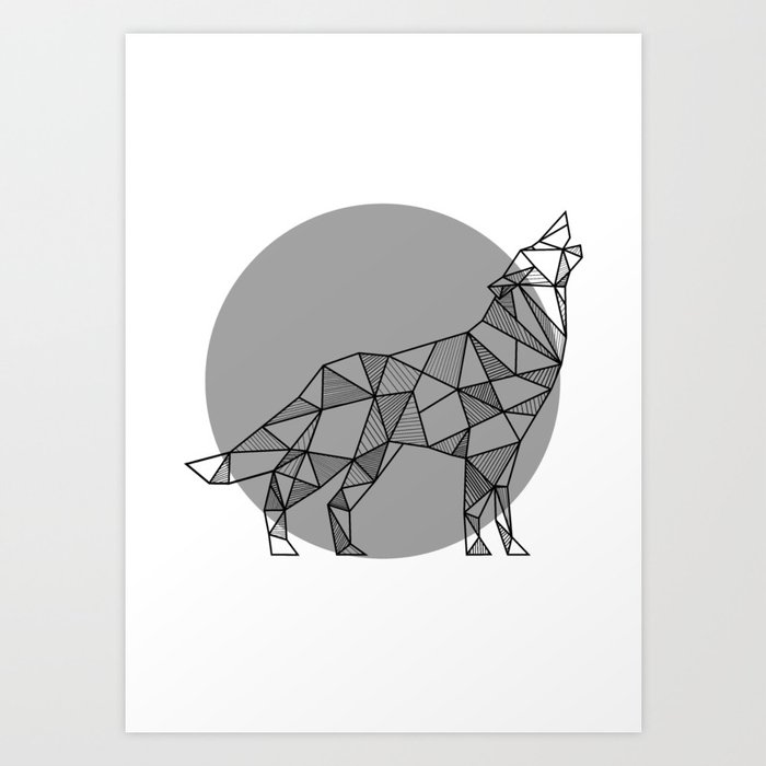 Wolf - Geometric Animals Art Print by andrelacasi | Society6