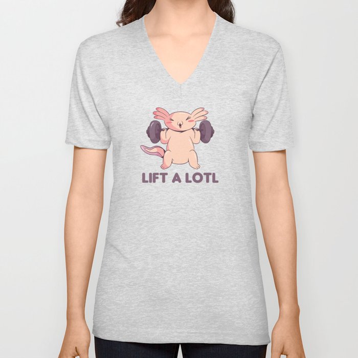 Lift A Lotl Axolotl Wordplay For Fitness Sport V Neck T Shirt