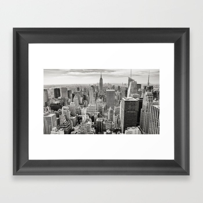Picture Art Framed Print Empire State Building New York City Black & White 