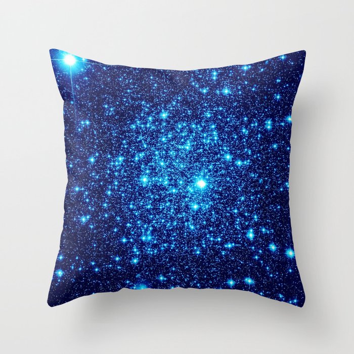 Vivid Blue gALaxY Stars Throw Pillow