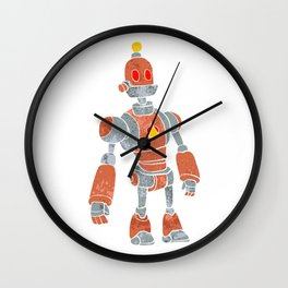 brown robot with lamp head Wall Clock