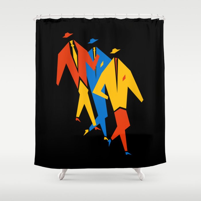 Men | Bauhaus IV: Night Black Edition Shower Curtain