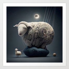  Starry night sheep Art Print