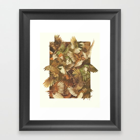 Red-Throated, Black-capped, Spotted, Barred Framed Art Print