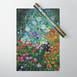 Flower Garden Riot of Colors by Gustav Klimt Wrapping Paper