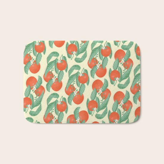 Orange Pattern Bath Mat