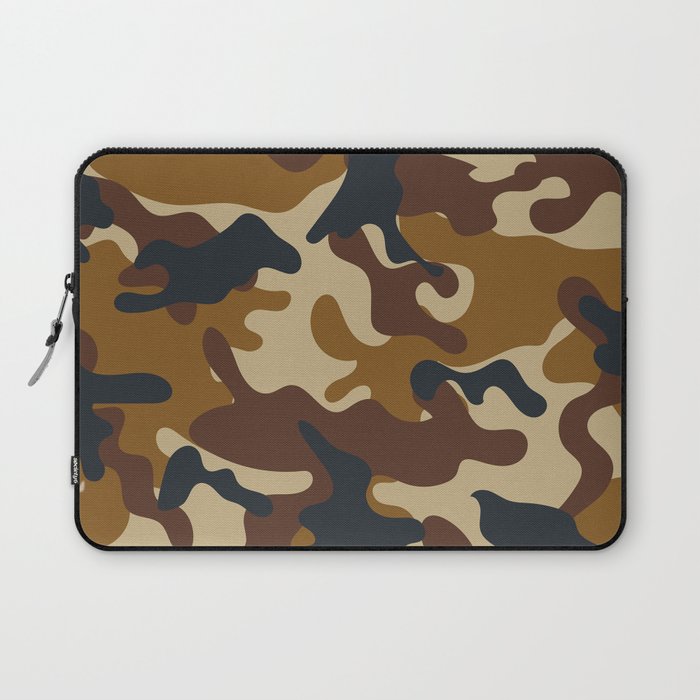 Brown Army Camo Camouflage Pattern Laptop Sleeve