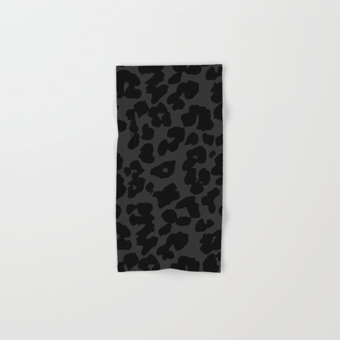 Black Leopard Print Pattern Hand & Bath Towel