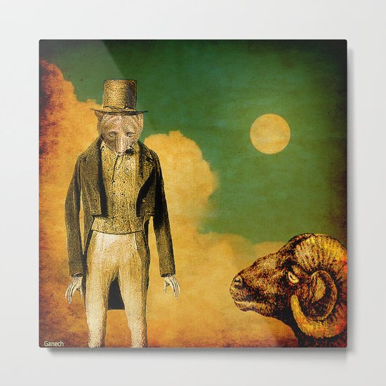 The wolf and the sheep Metal Print