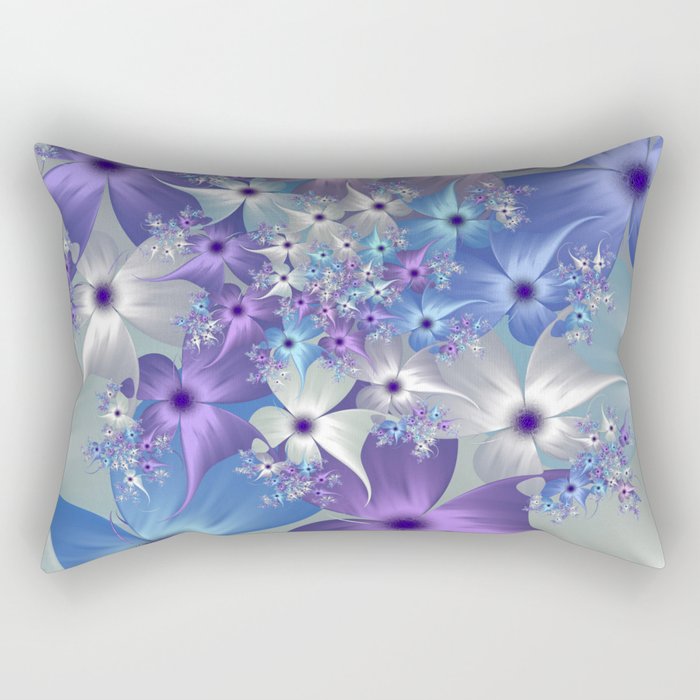 Pretty Blue and Purple Flowers Rectangular Pillow