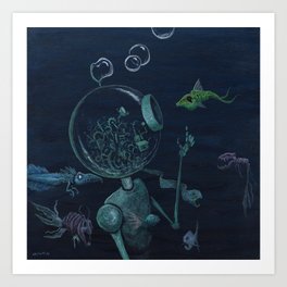 Clockwork Aquanaut Art Print